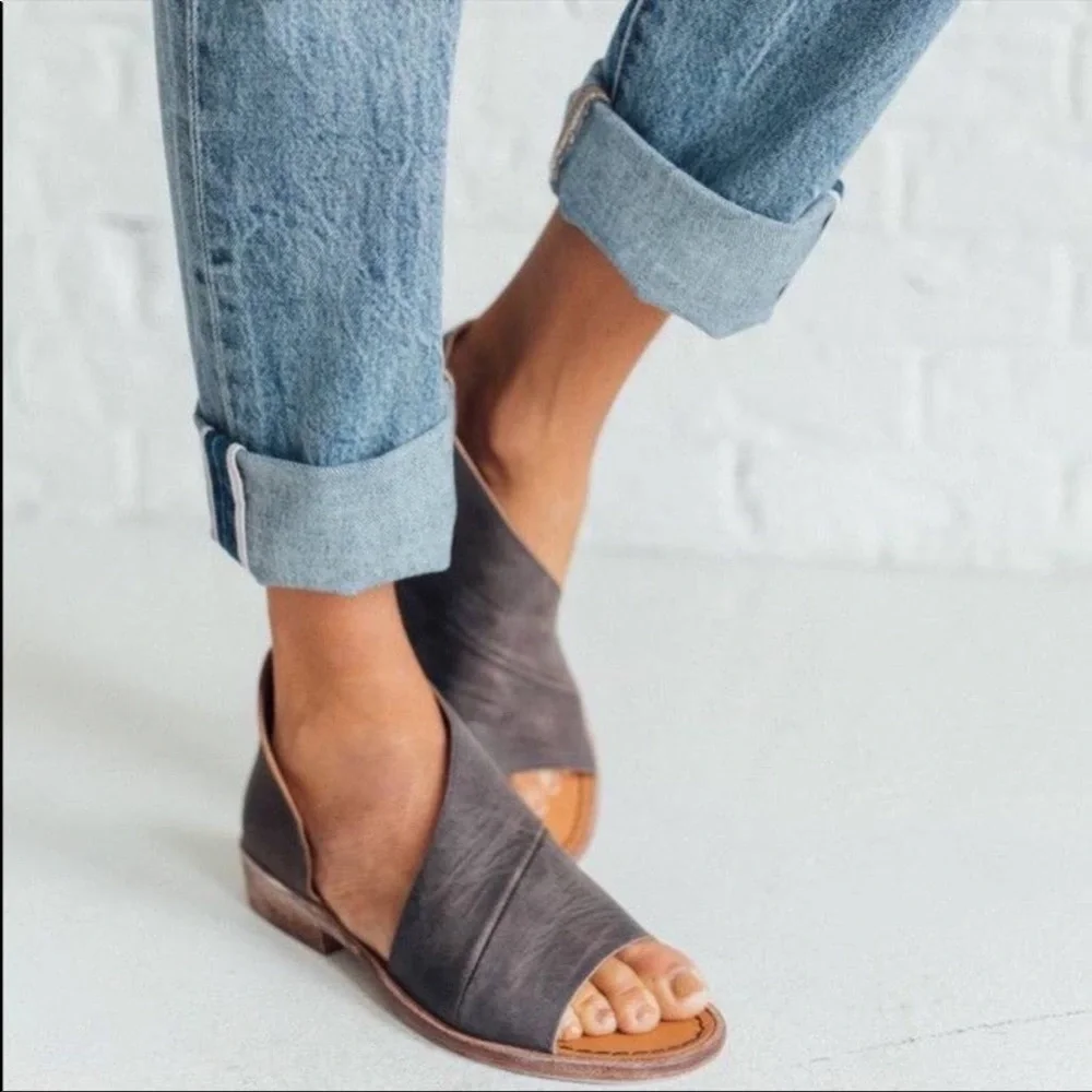 Free People Gray Mont Blanc Sandals Shoes size 40 10 EUC - Picture 3 of 3